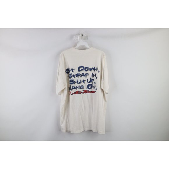 Vintage 90s Streetwear XL Distressed FINA Air Team Spell Out T-Shirt White USA - Picture 8 of 11